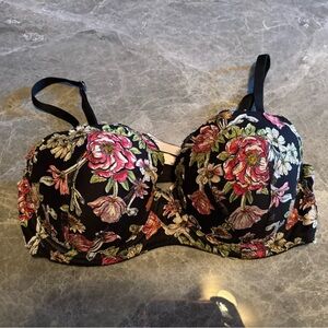 Floral Black Women's Bra